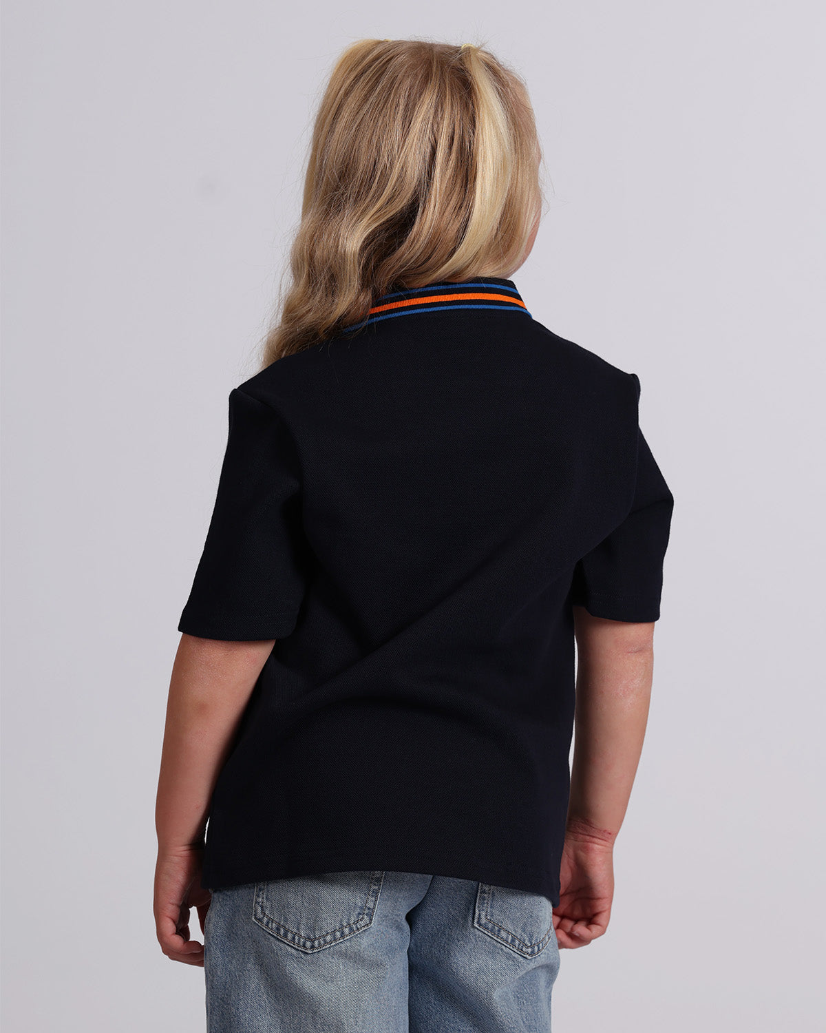 Junior Sandfields Tipped Polo - Navy