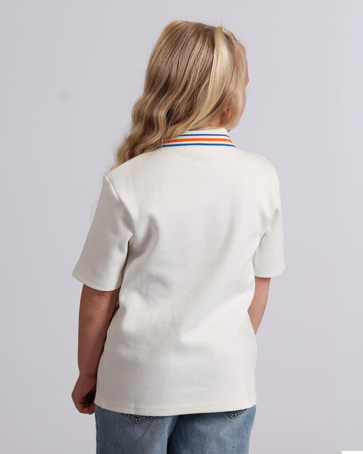 Junior Sandfields Tipped Polo - White