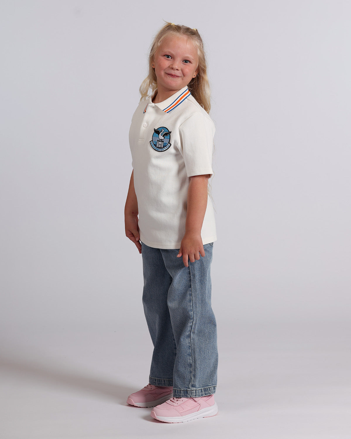Junior Sandfields Tipped Polo - White