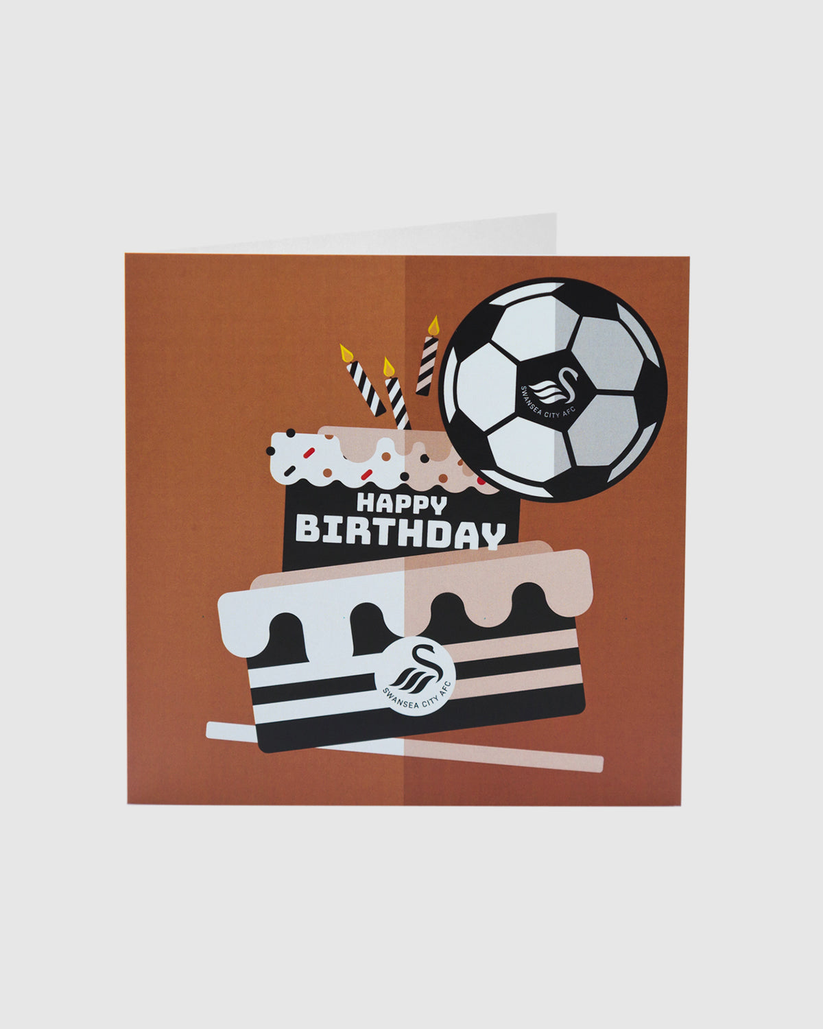 Swans Cake Happy Birthday Card