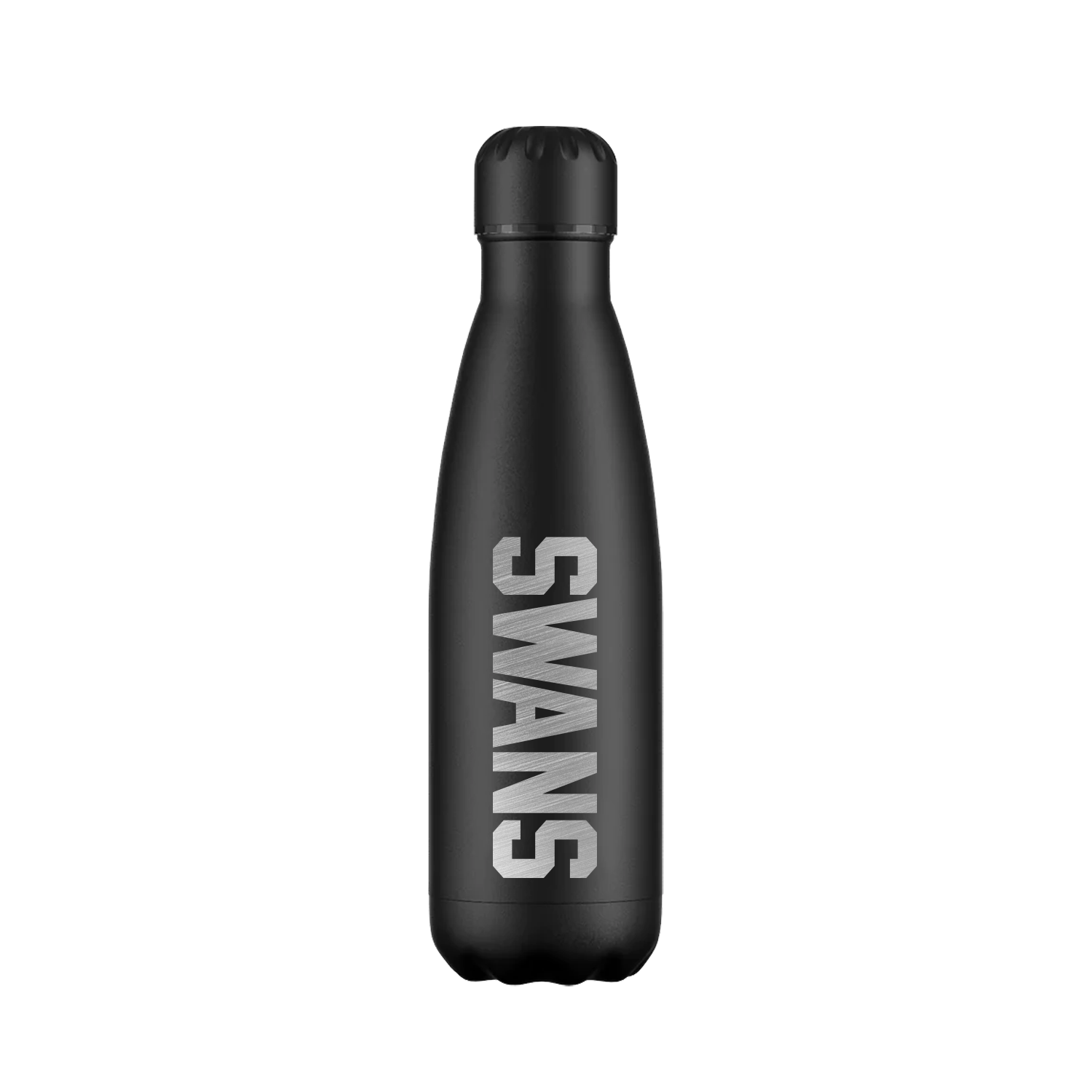 Swans Engraved Water Bottle - Black