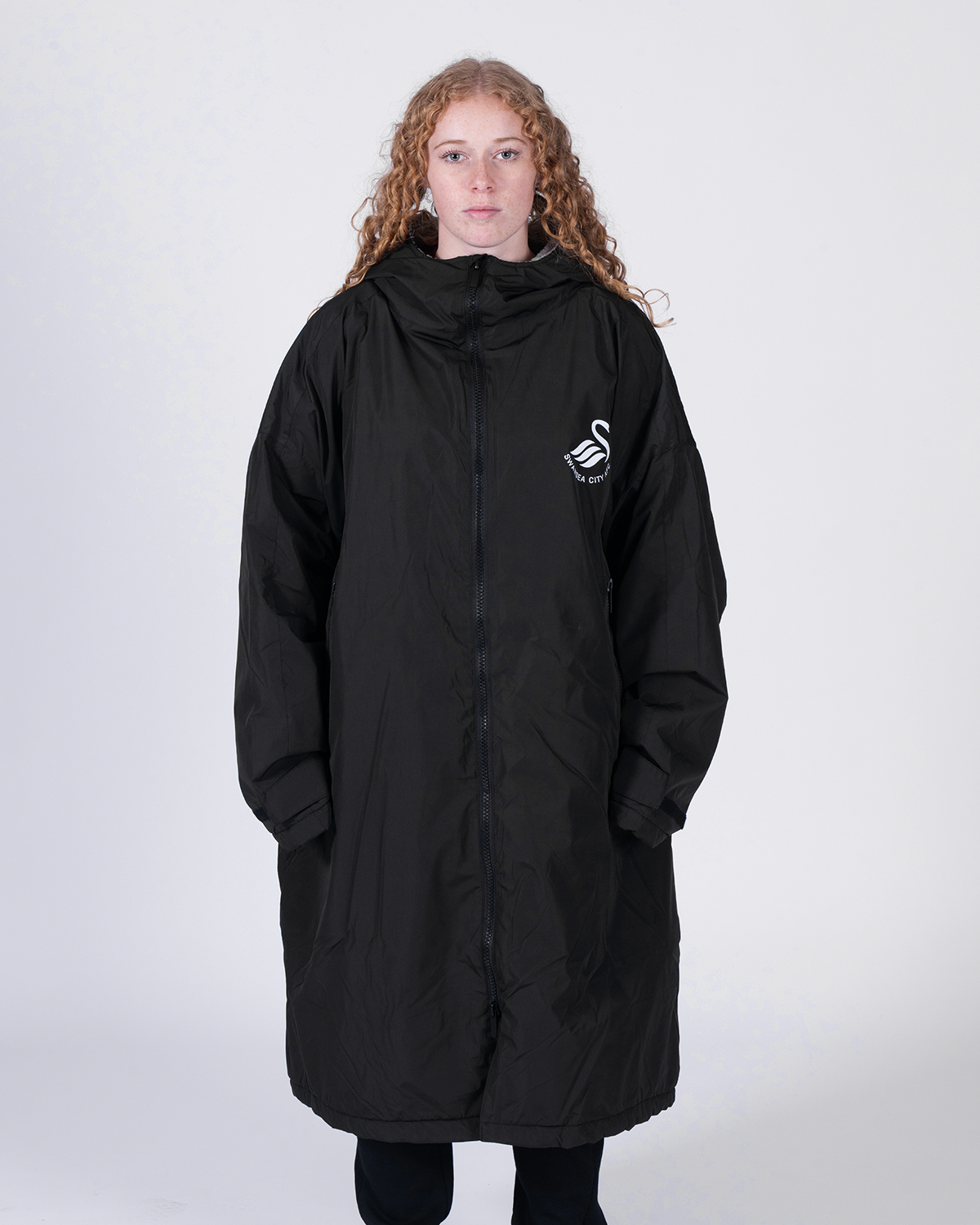 Swansea City AFC - Adult Waterproof Robe Jacket - Black