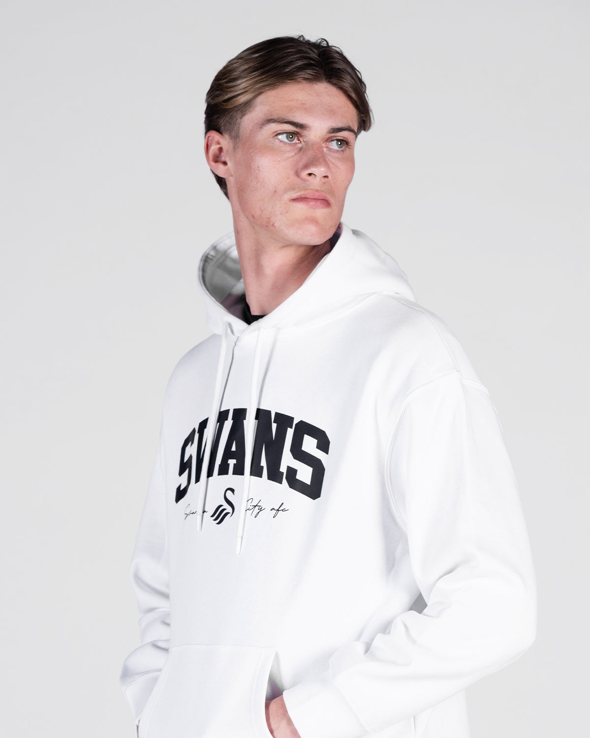 Swans College Oversized Hoodie - White