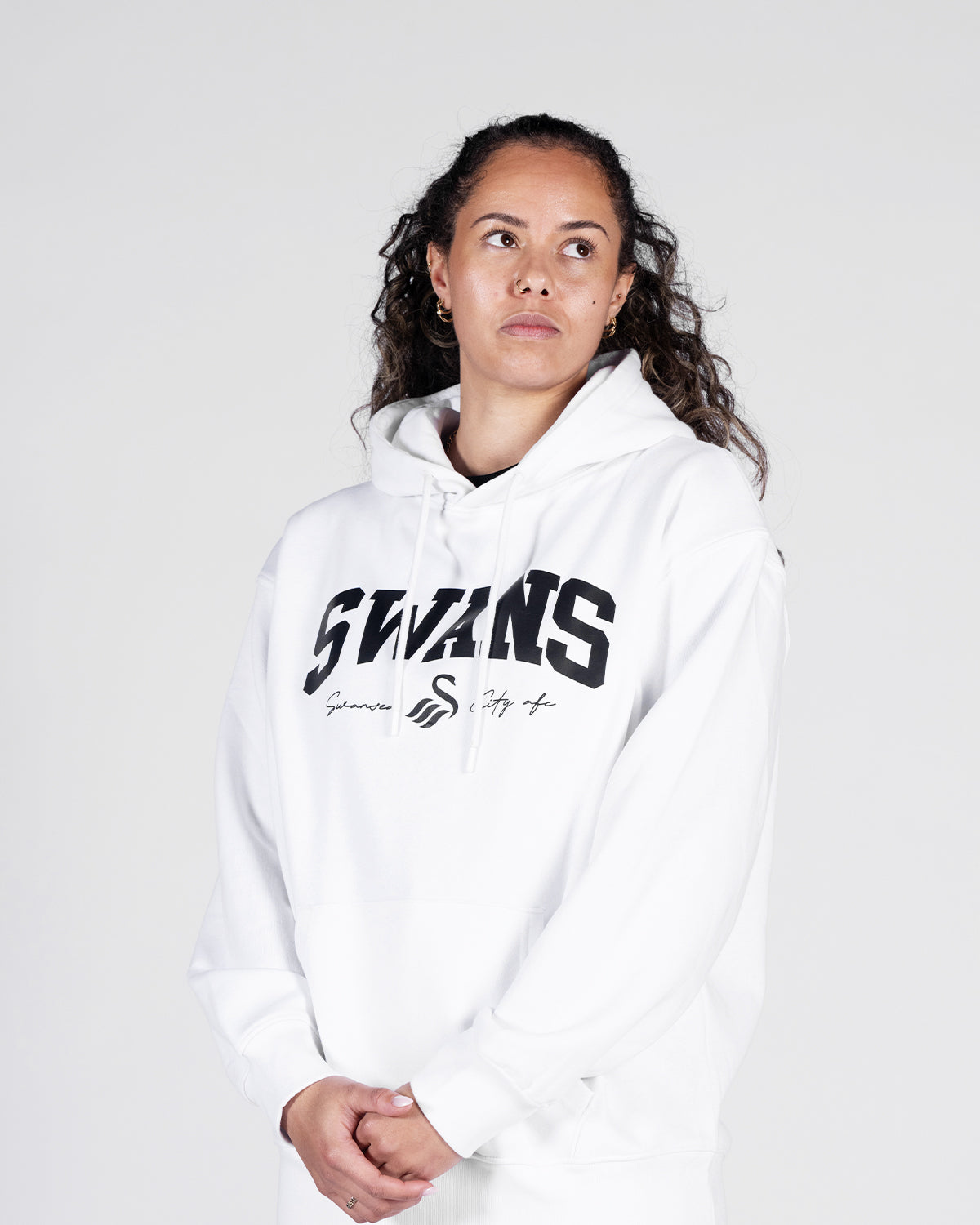 Swans College Oversized Hoodie - White