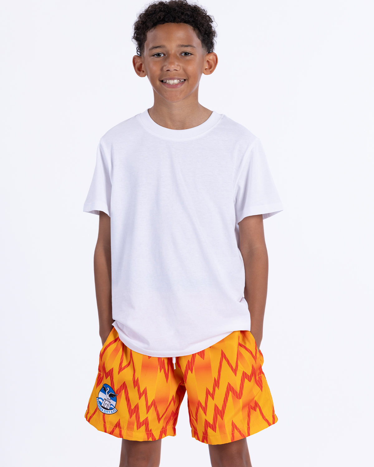 Junior Retro Swim Shorts - Orange
