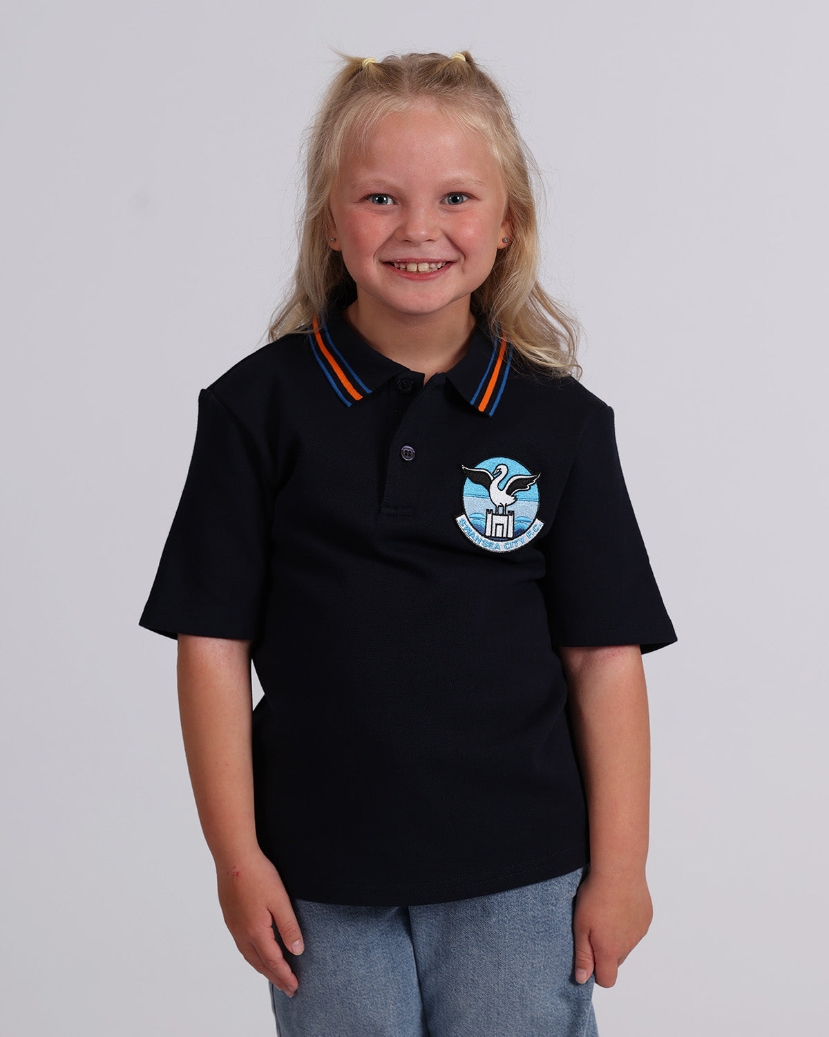 Junior Sandfields Tipped Polo - Navy