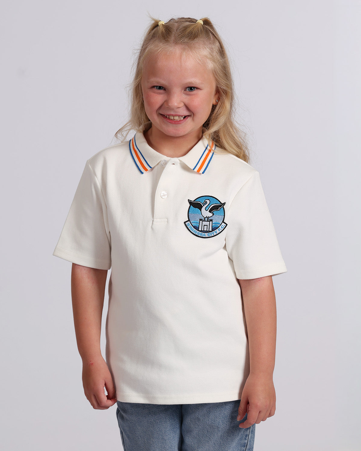 Junior Sandfields Tipped Polo - White