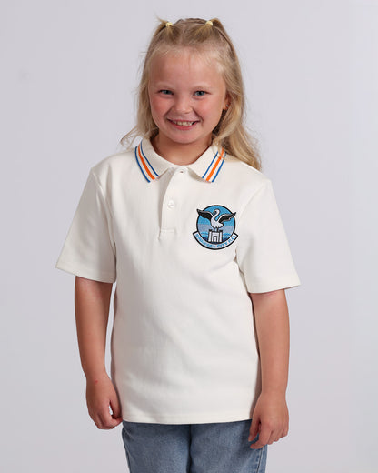 Junior Sandfields Tipped Polo - White