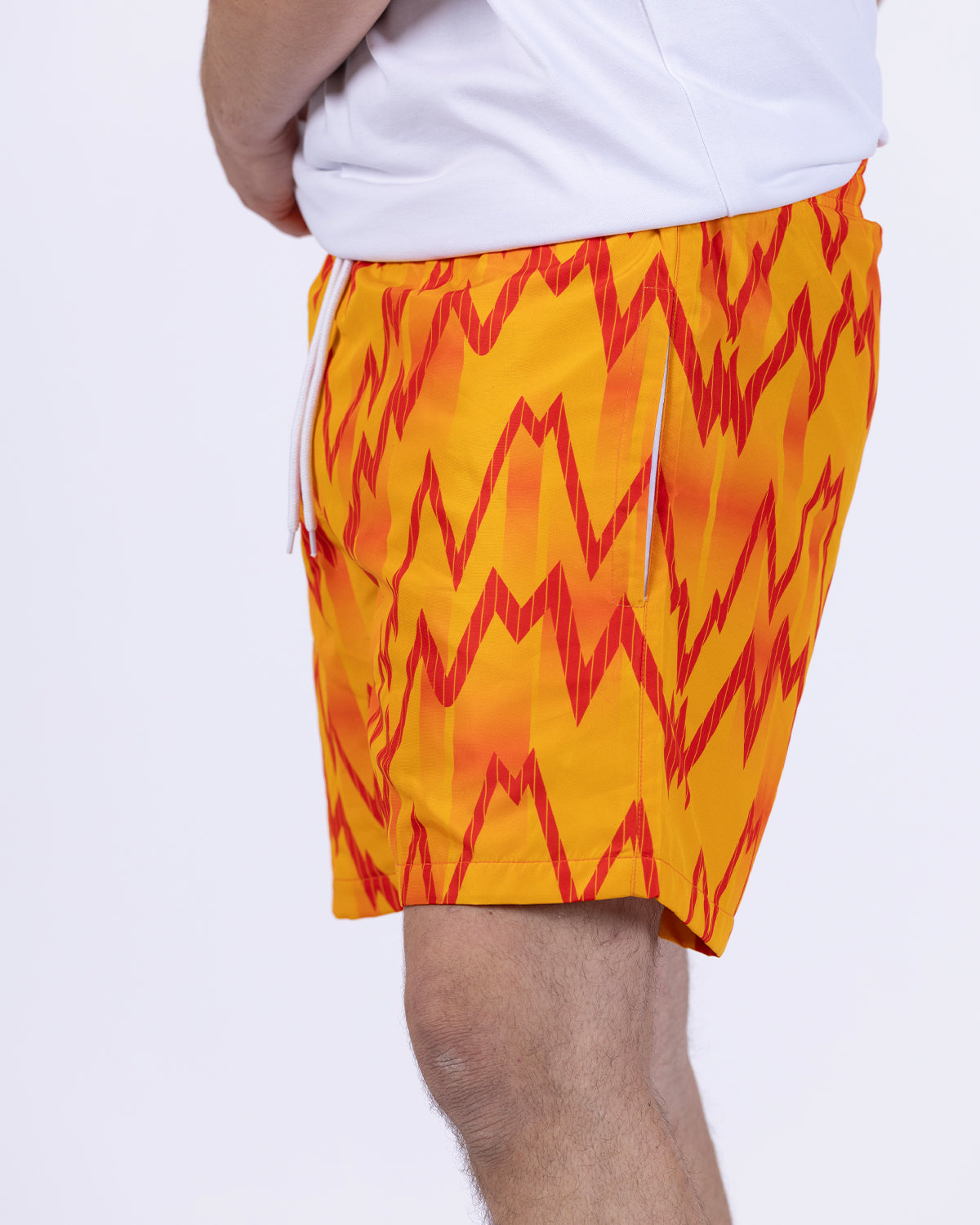 Adult Retro Swim Shorts - Orange