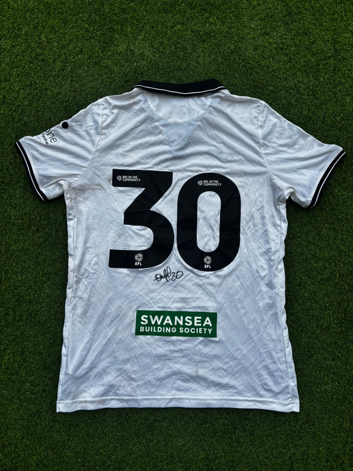 Match-worn Signed Death Row Pre-Season Shirt - Opoku 30