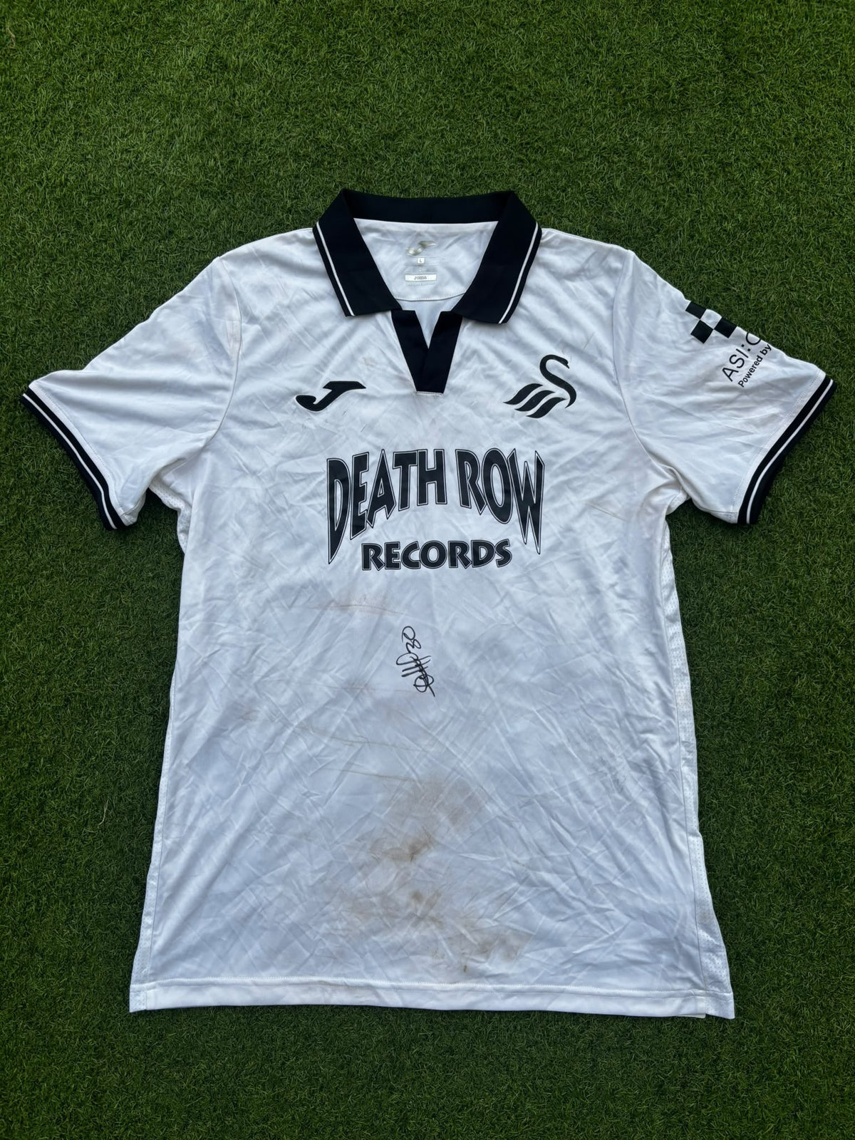 Match-worn Signed Death Row Pre-Season Shirt - Opoku 30