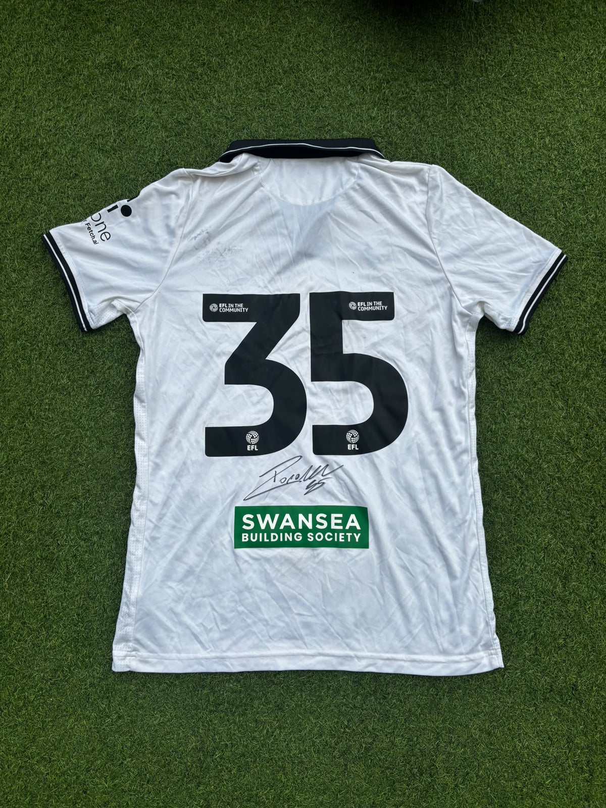 Match-worn Signed Death Row Pre-Season Shirt - Ronald 35