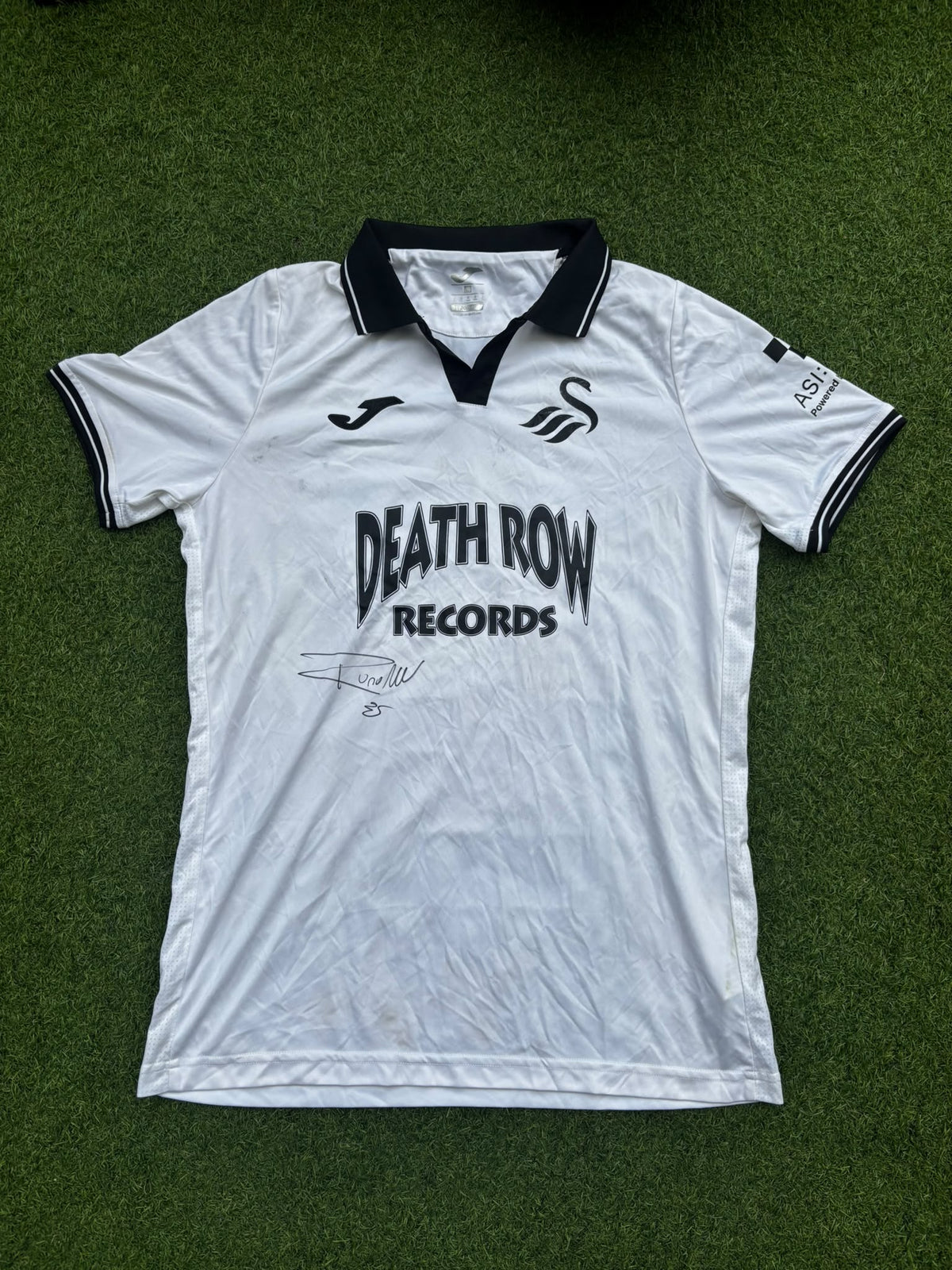 Match-worn Signed Death Row Pre-Season Shirt - Ronald 35