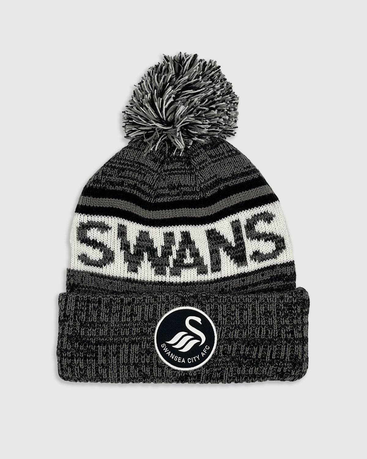 Swans Text Beanie - Black/Grey