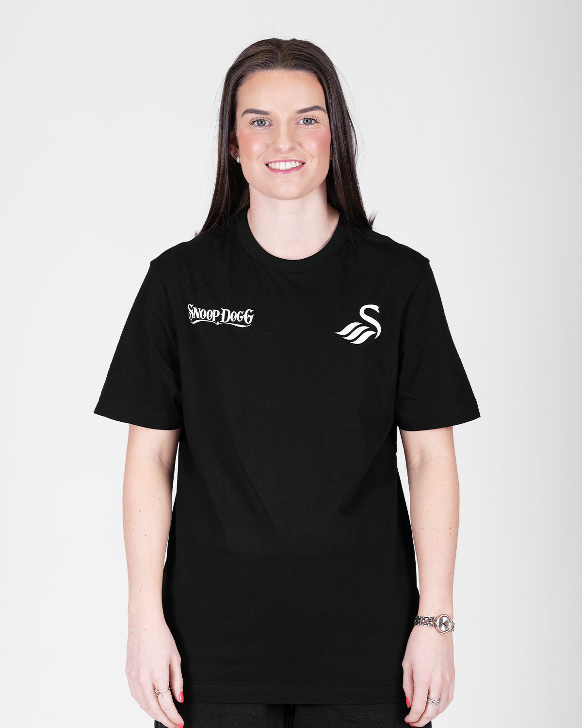 Swansea City AFC - Adult Snoop Dogg x Swans Split T-Shirt - Black