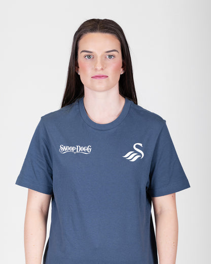 Snoop Dogg x Swans Split T-Shirt - Airforce Blue