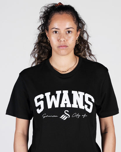 Adult Swans College T-Shirt - Black