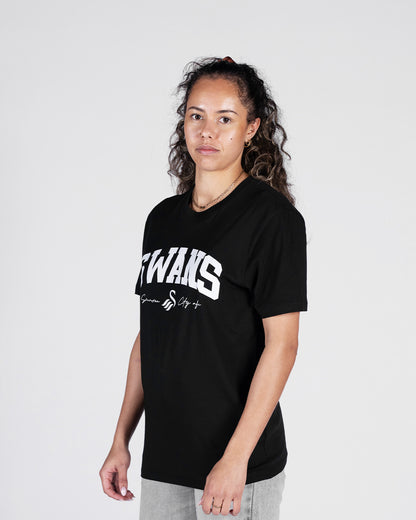 Adult Swans College T-Shirt - Black