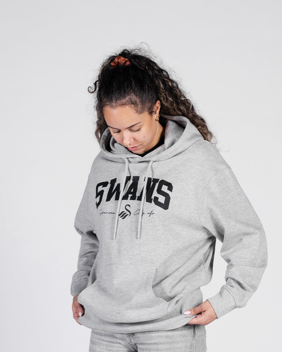 Swansea City AFC - Swans College Oversized Hoodie - Heather Grey
