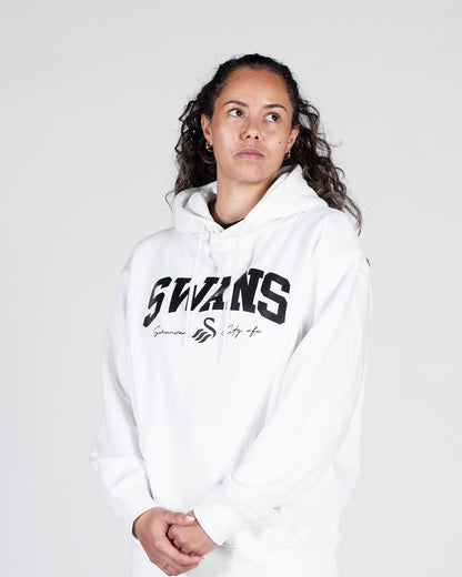 Swans College Oversized Hoodie - White