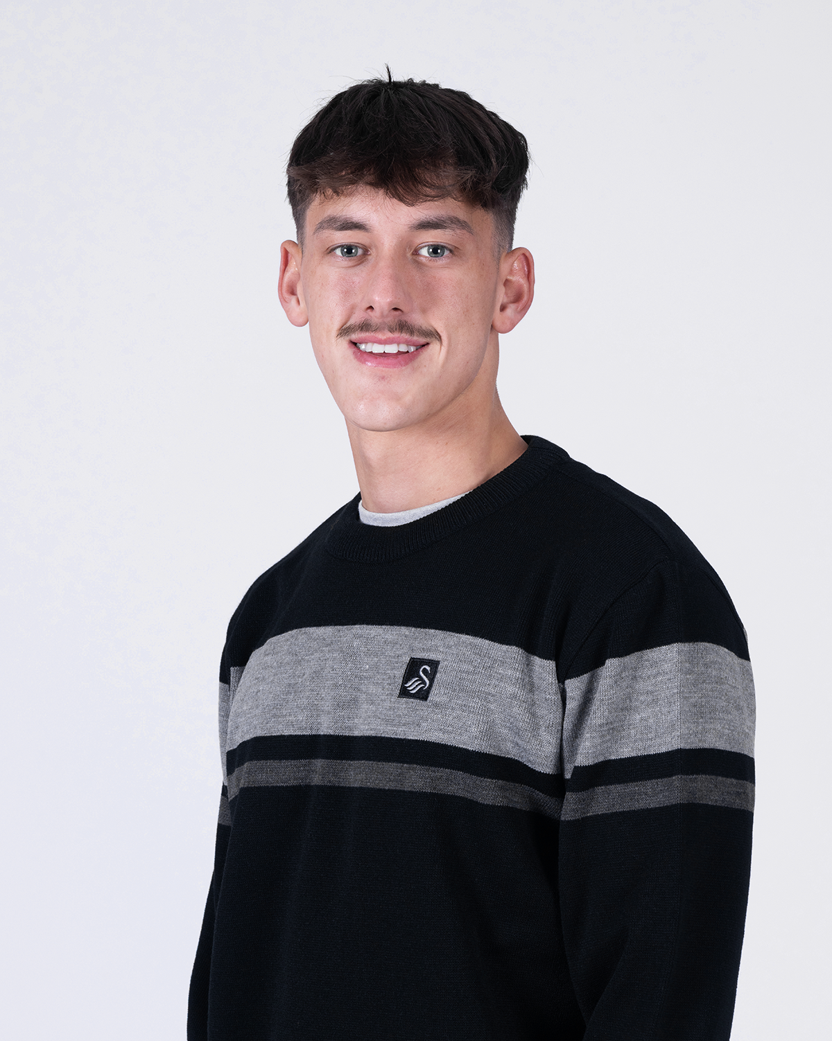 Adult Panel Crew Neck - Black/Grey