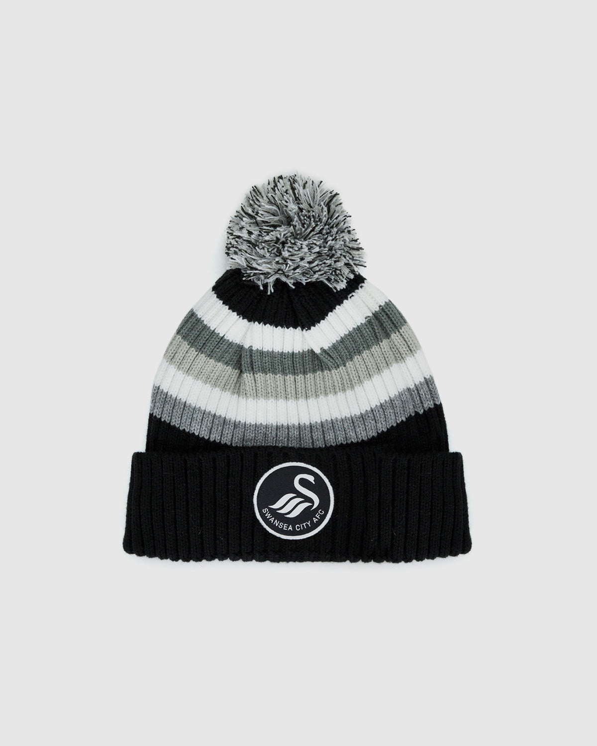 Stripe Ribbed Beanie - Black/Grey