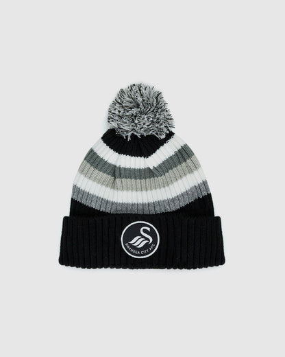 Stripe Ribbed Beanie - Black/Grey