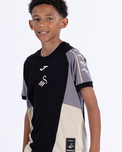 Junior Travel T-Shirt 2026/27 - Black/Wood Ash